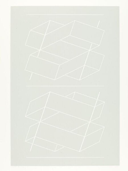 Josef Albers, Plate IV from the suite of ten entitled 'White Embossing on Gray'.