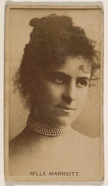 Kinney Brothers Tobacco Company, M'lle Marriott, from the Actresses series (N245) issued by Kinney Brothers to promote Sweet Caporal Cigarettes