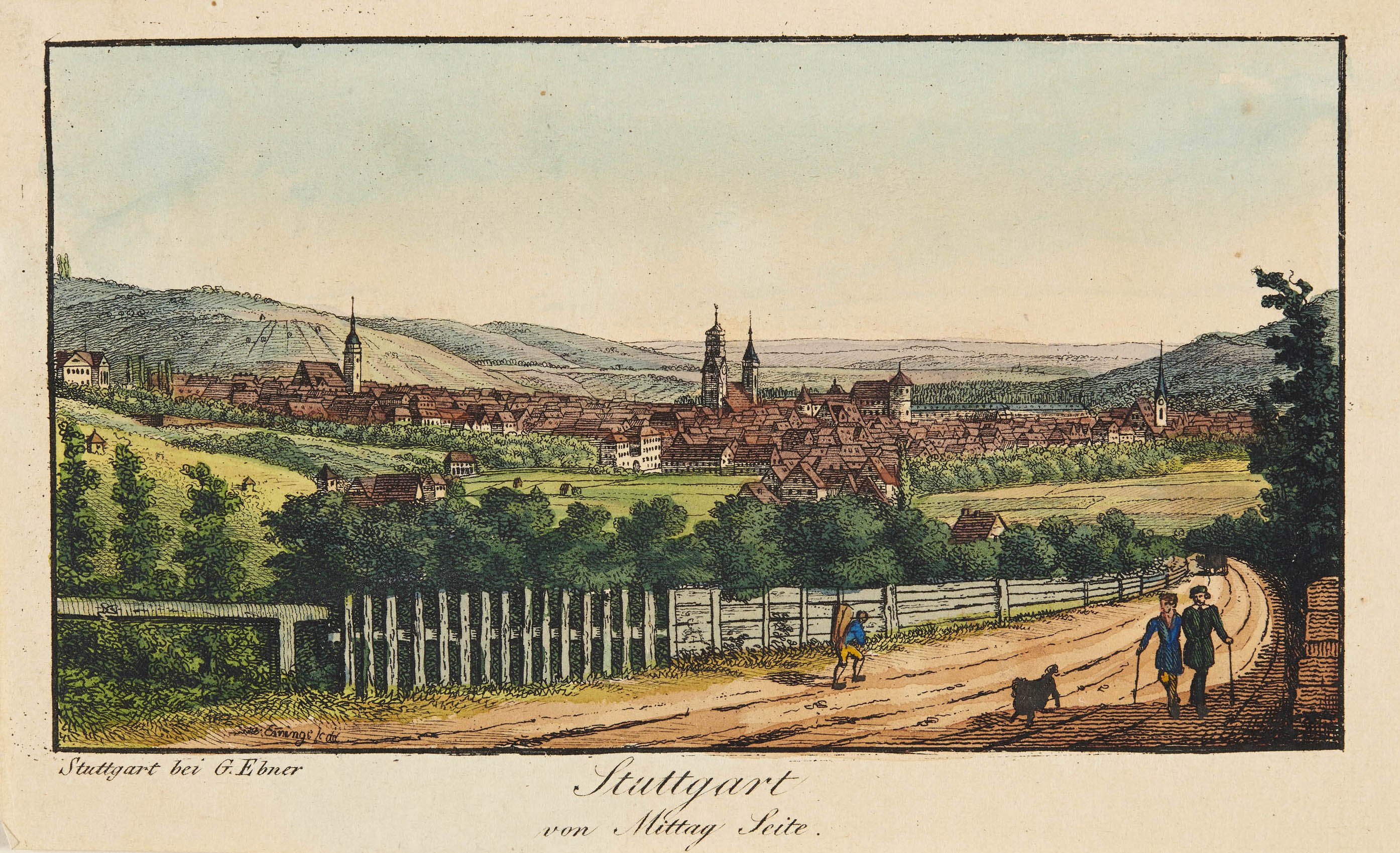 Verlag der G. Ebner'schen Kunsthandlung, "Stuttgart von Mittag Seite."