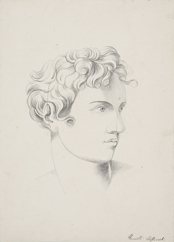 Henriette von (author) Helffreich, Young man’s head