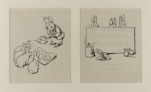Potter, Beatrix, Design for the title page of Peter Rabbit's Painting Book