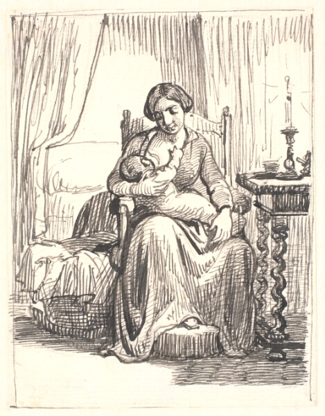 Wilhelm Marstrand, Moder med diende barn, t.h. tændt lys