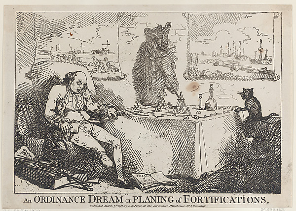 Thomas Rowlandson, An Ordinance Dream or Planning of Fortifications
