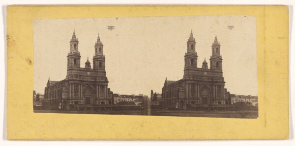 Unknown, [Unidentified French church, bi-plane in sky?]