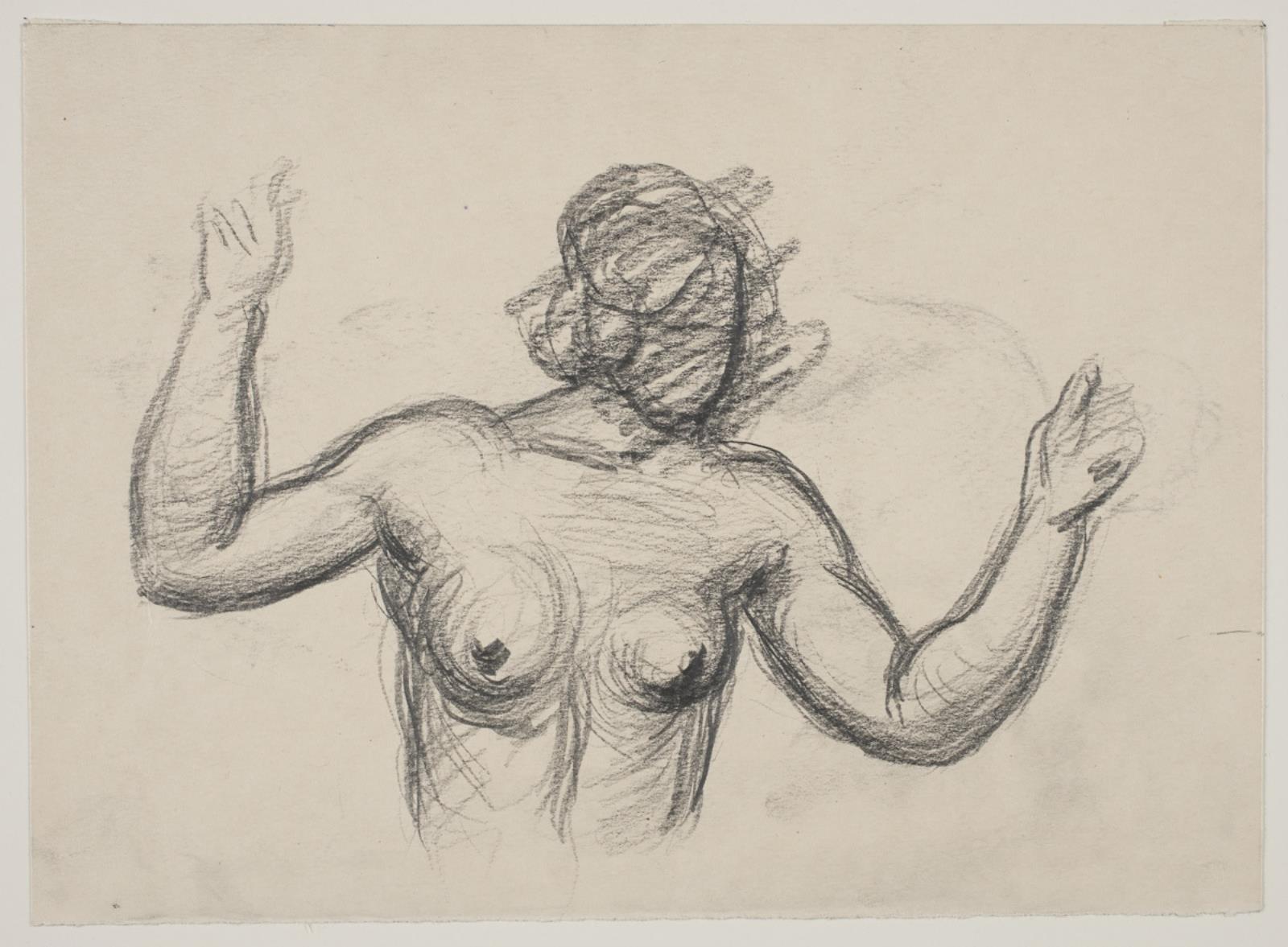 Vilhelm Lundstrøm, Kvindelig figur, halvfigur, som løfter armene