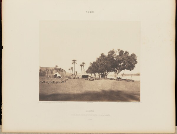 Félix Teynard, Korósko. Sycomores et Campement d'une Caravane pour le Sennâr