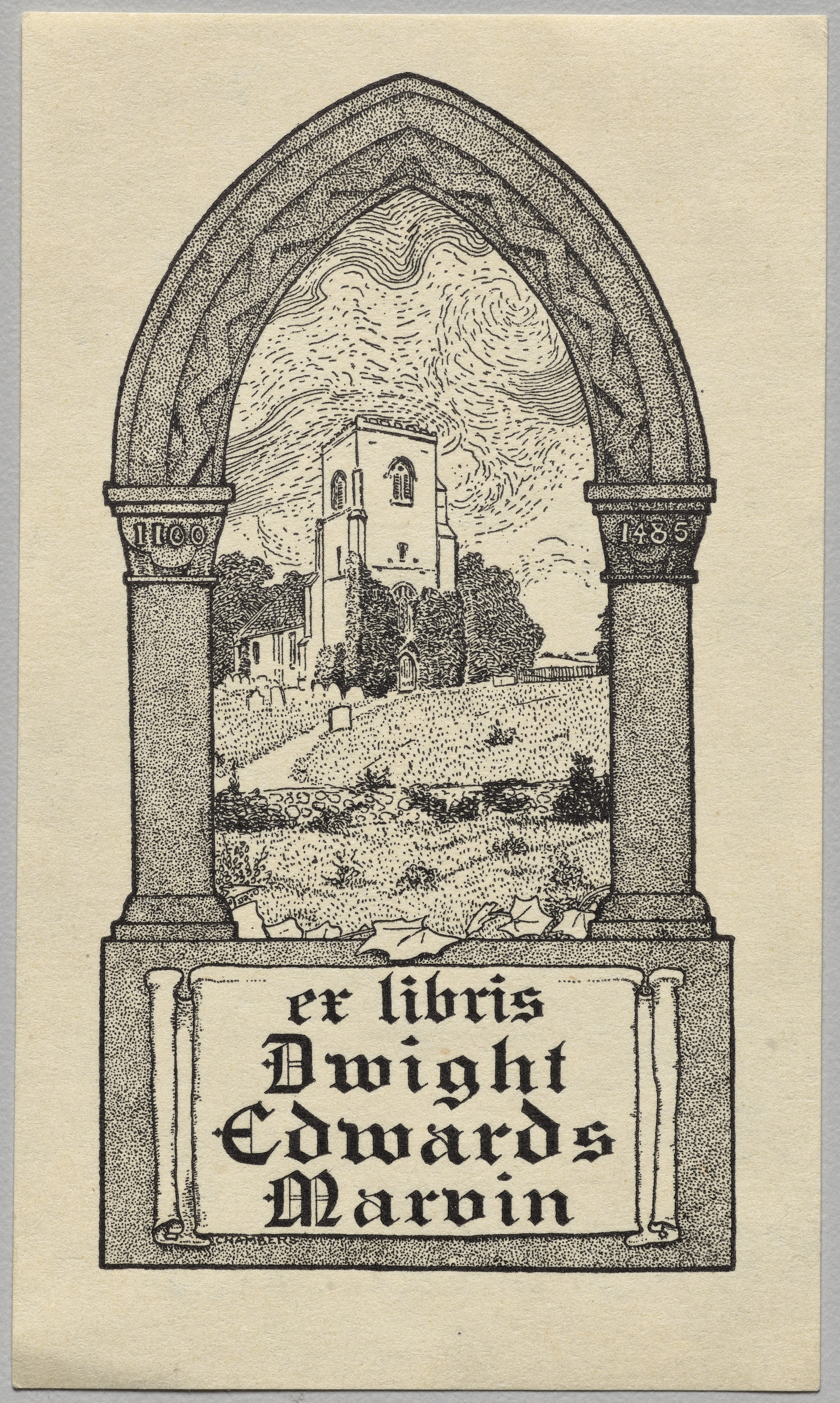 Unknown artist, Bookplate: Dwight Edwards Marvin