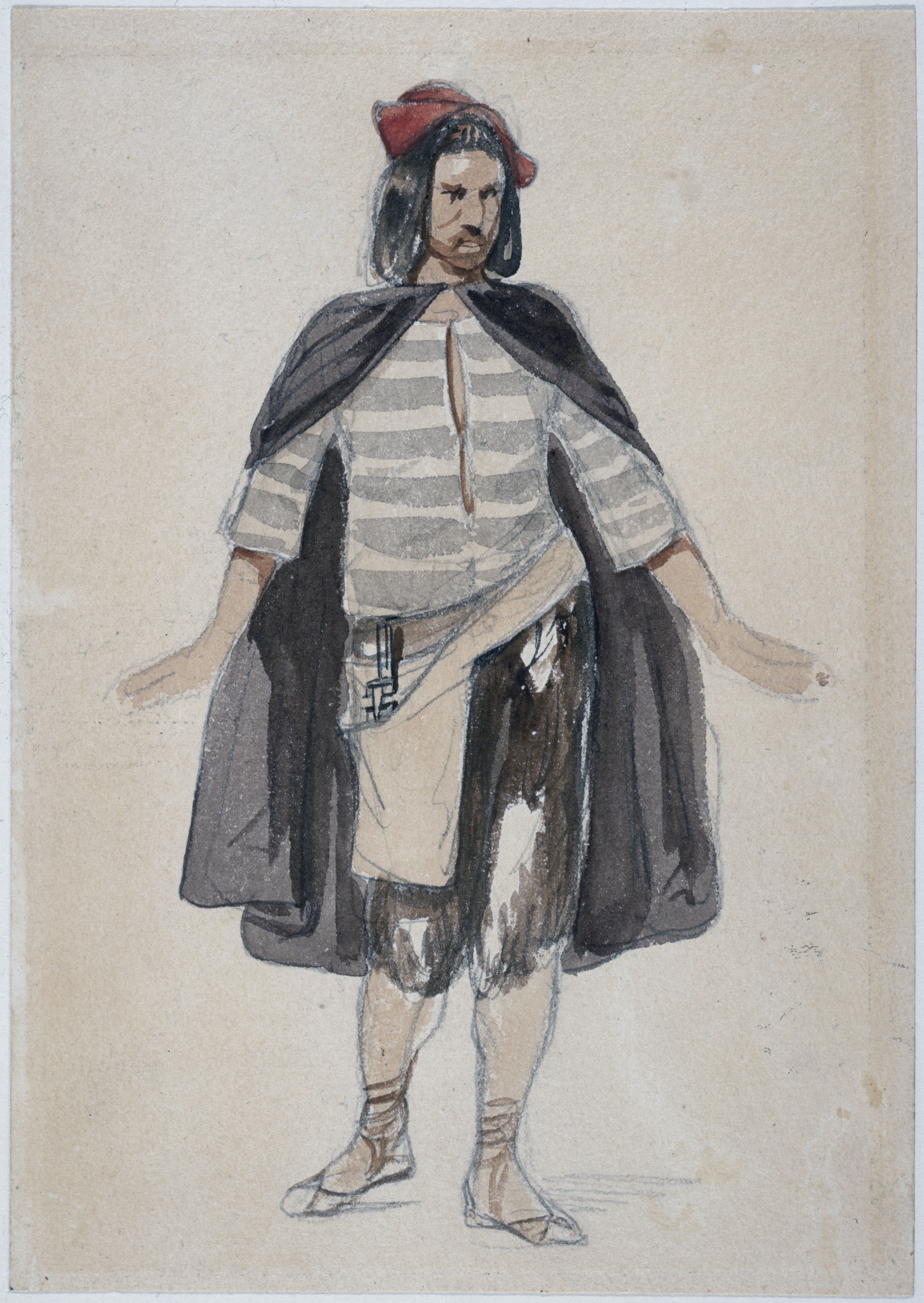 Gavarni, Etienne-Marin Mélingue, acteur et sculpteur (1808-1875) dans le rôle de "Lazare le Pâtre"