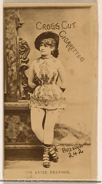 W. Duke, Sons & Co., Card Number 242, Annie Brevoor, from the Actors and Actresses series (N145-2) issued by Duke Sons & Co. to promote Cross Cut Cigarettes
