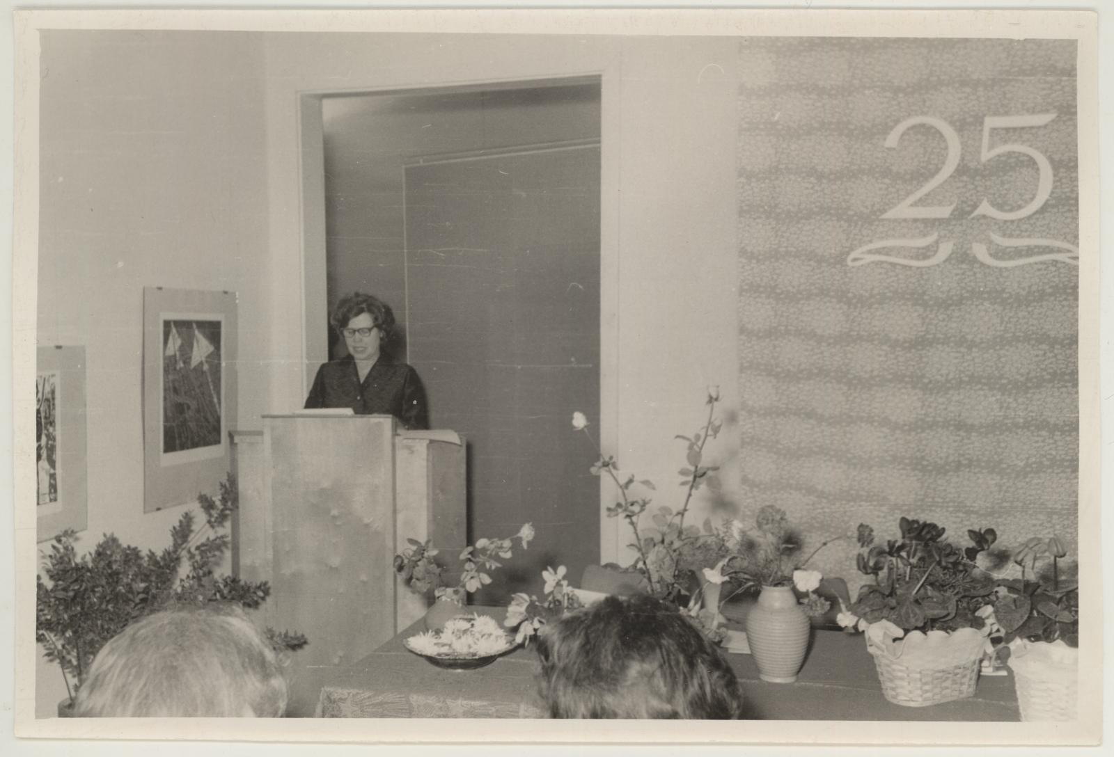 Virve (kujutatu) Hinnov, TKM-i III teaduslik konverents, millega tähistati muuseumi 25ndat aastapäeva 17.-18. nov. 1965.