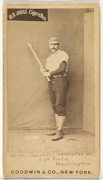 Goodwin & Company, Samuel "Cliff" Clifford Carroll, Left Field, Washington Nationals, from the Old Judge series (N172) for Old Judge Cigarettes
