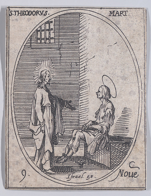 Jacques Callot, S. Théodore, martyr (St. Theodore Stratelates, Martyr), November 9th, from "Les Images De Tous Les Saincts et Saintes de L'Année" (Images of All of the Saints and Religious Events of the Year)
