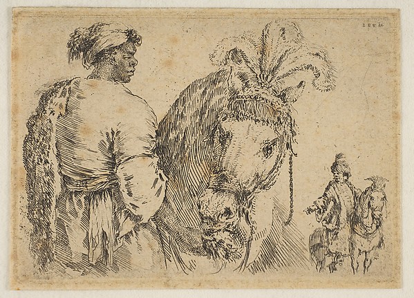 Stefano della Bella, A Black Man Feeding a Horse