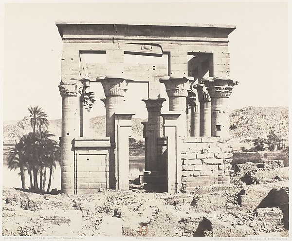 Félix Teynard, Ile de Fîleh (Philæ), Édifice de l'Est - Façade Occidentale - Vue du Point E