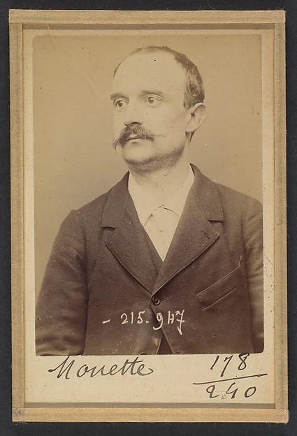 Alphonse Bertillon, Mouette. Charles. 32 ans, né à Paris Ile. Peintre en bâtiment. Association de malfaiteurs. 20/3/94.