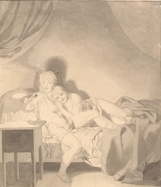 C.W. Eckersberg, Et kælent par i sengen