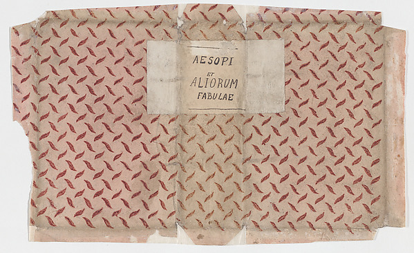 Anonymous, Book cover for Aesopi et Aliorum Fabulae with overall dash design