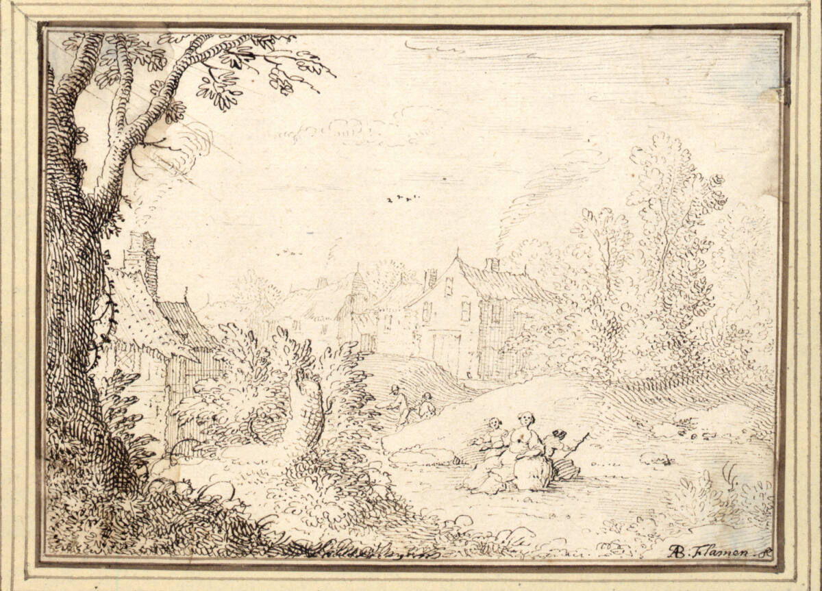 AlbertFlamen, Landschaft mit sitzenden Frauen (III-30)