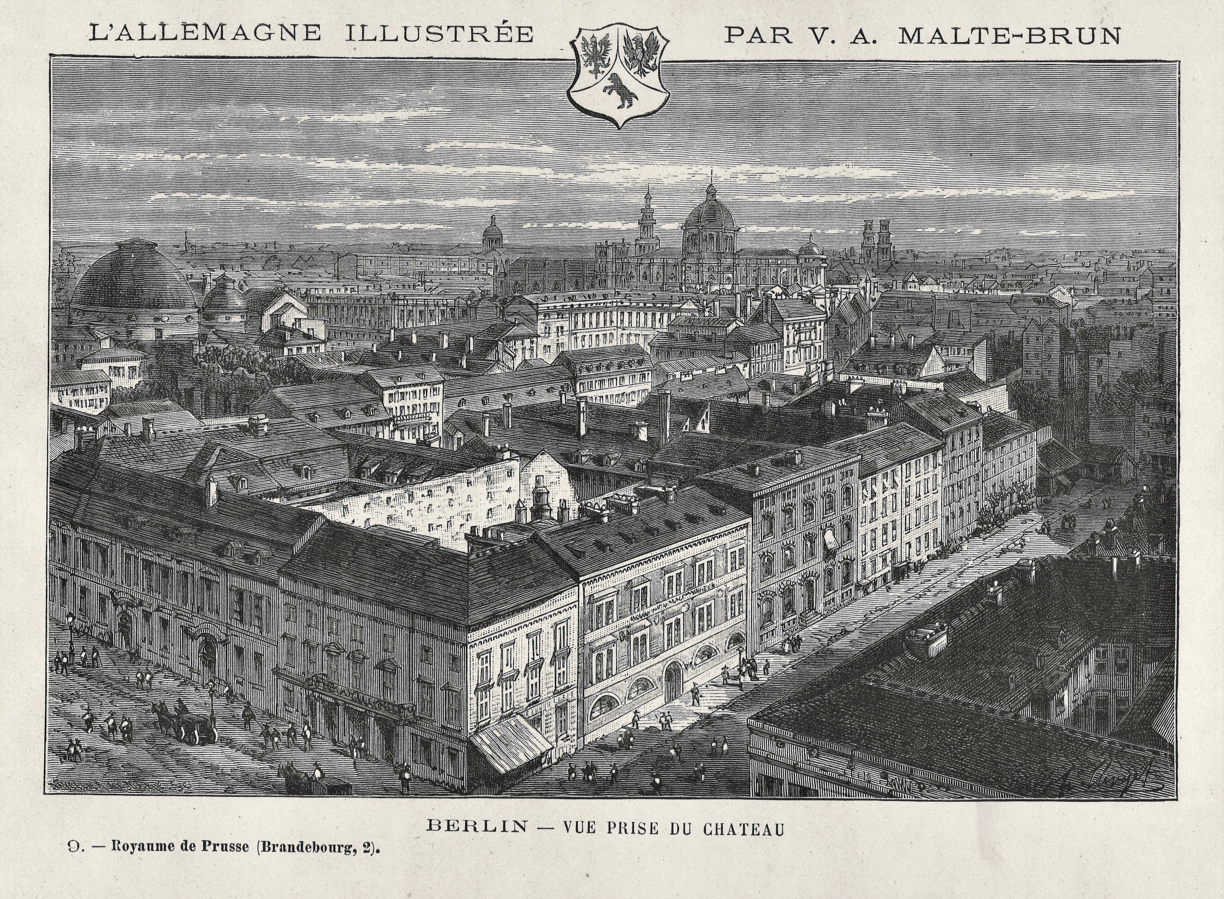 Narcisse Navellier, Berlin-Mitte: Blick vom Deutschen Dom nach Nordosten in Richtung Schloss