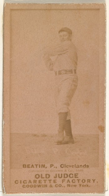 Goodwin & Company, Ebenezer Ambrose "Ed" Beatin, Pitcher, Cleveland, from the Old Judge series (N172) for Old Judge Cigarettes