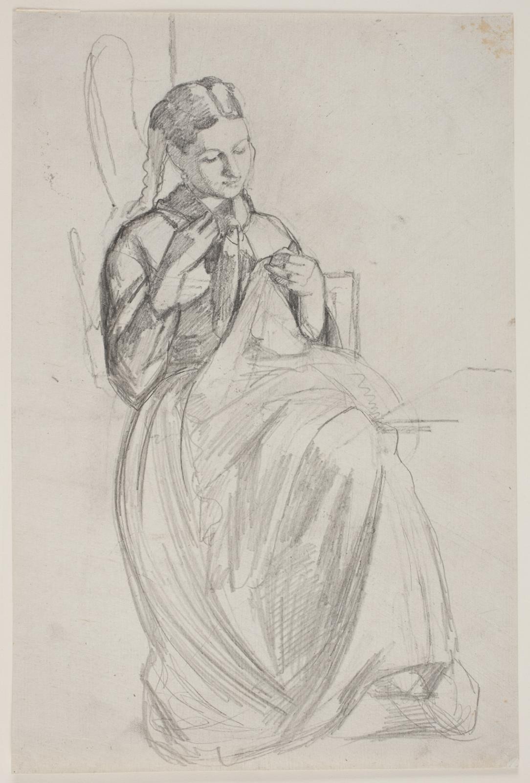 Carl Bloch, Syende pige (kunstnerens hustru)