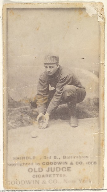 Goodwin & Company, Shindle, 3rd Base, Baltimore Orioles, from the Old Judge series (N172) for Old Judge Cigarettes