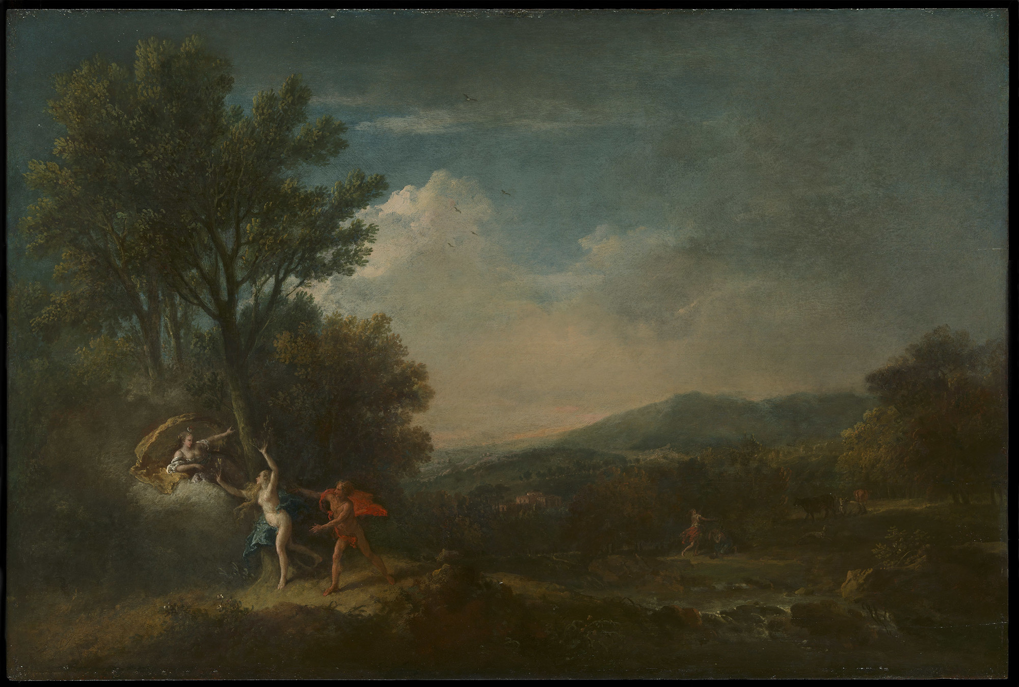 Francesco Zuccarelli, River Landscape with Apollo Pursuing Daphne