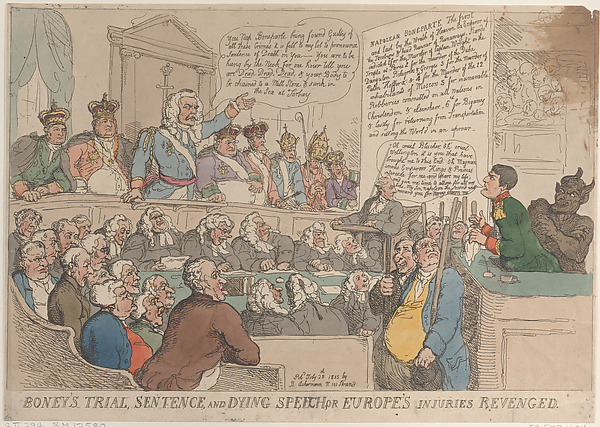 Thomas Rowlandson, Boney's Trial Sentence and Dying Speech, or Europe's Injuries Revenged