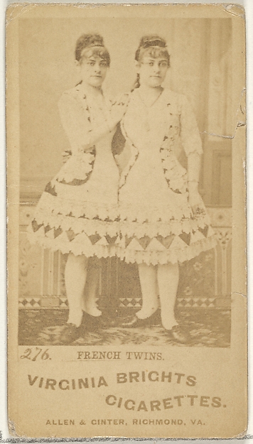 Allen & Ginter, Card 276, French Twins, from the Actors and Actresses series (N45, Type 1) for Virginia Brights Cigarettes