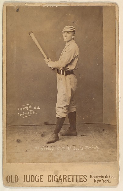 Goodwin & Company, McCarthy, Center Field, St. Louis Browns, from the series Old Judge Cigarettes