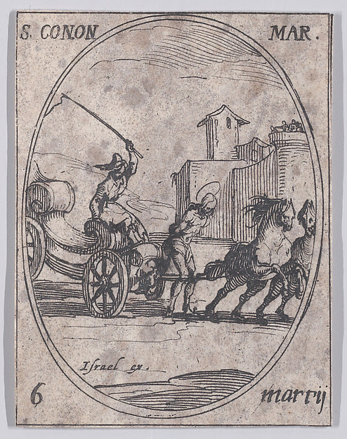 Jacques Callot, St. Conon, Martyr, March 6th, from "Les Images De Tous Les Saincts et Saintes de L'Année" (Images of All of the Saints and Religious Events of the Year)