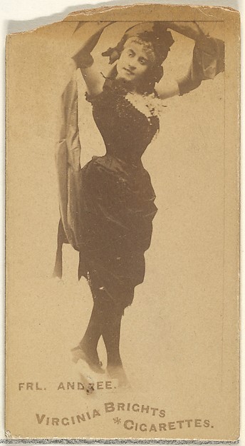 Allen & Ginter, Fräulein Andree, from the Actors and Actresses series (N45, Type 1) for Virginia Brights Cigarettes