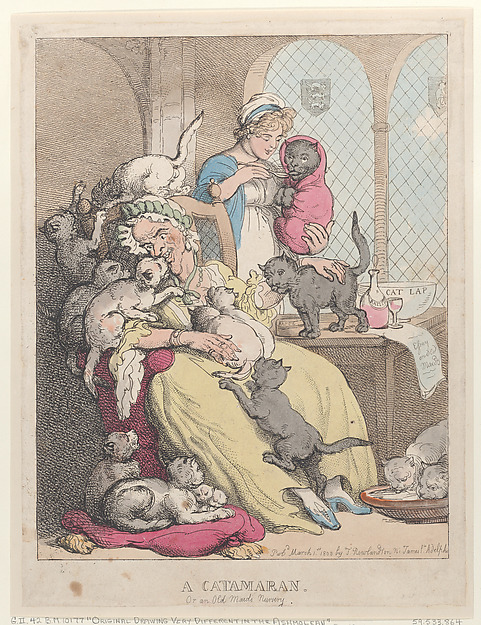 Thomas Rowlandson, A Catamaran, or an Old Maid's Nursery