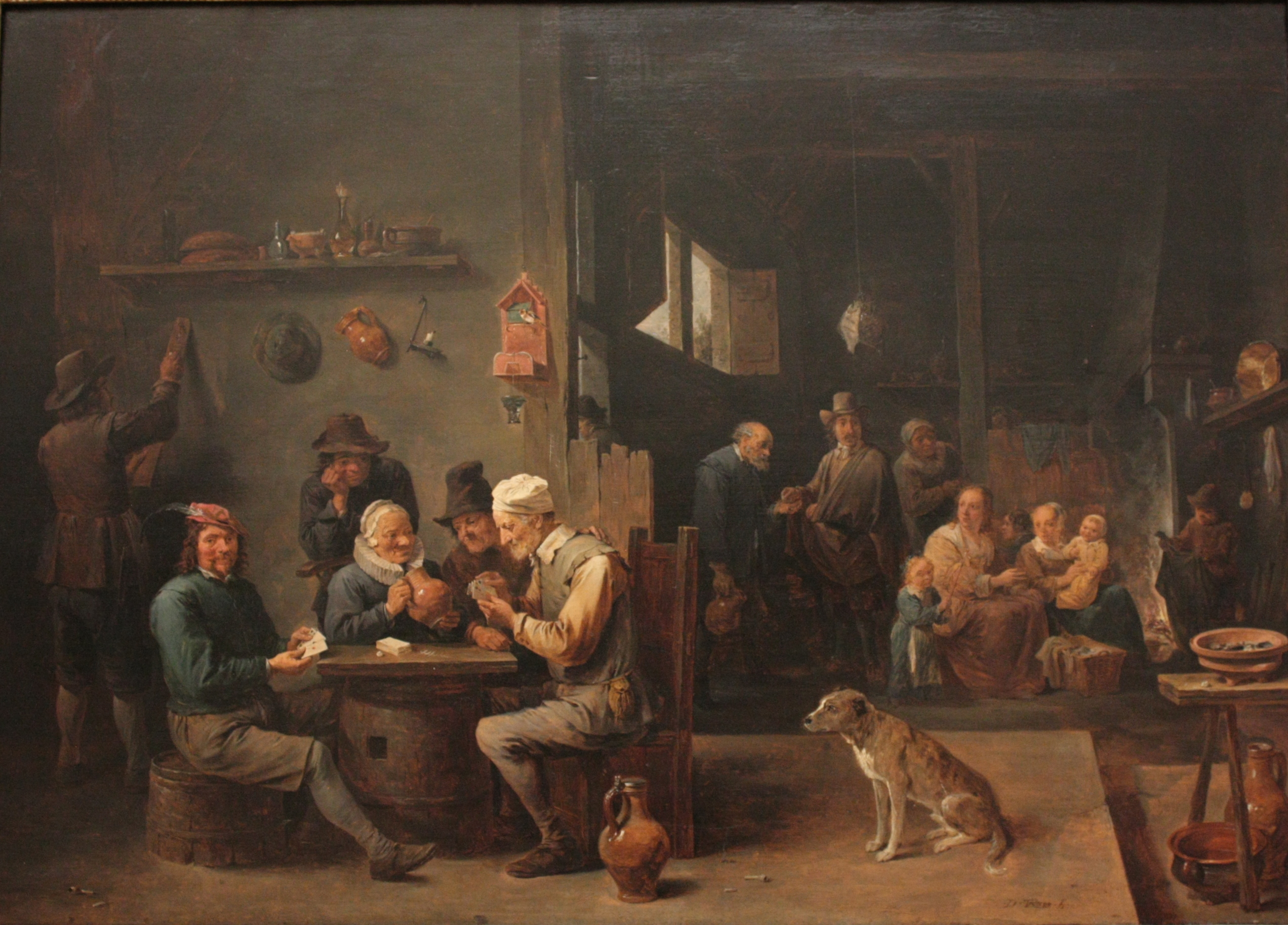 David Teniers the Younger, Partie de carte dans une hôtellerie by David Teniers