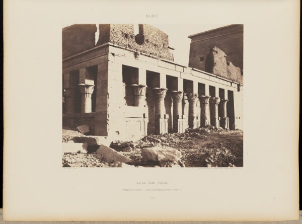 Félix Teynard, Ile de Fîleh (Philæ). Temple de l'Ouest - Façe Occidentale Vue du Point J