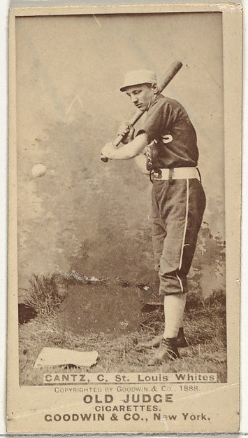 Goodwin & Company, Bartholomew L. "Bart" Cantz, Catcher, St. Louis Whites, from the Old Judge series (N172) for Old Judge Cigarettes