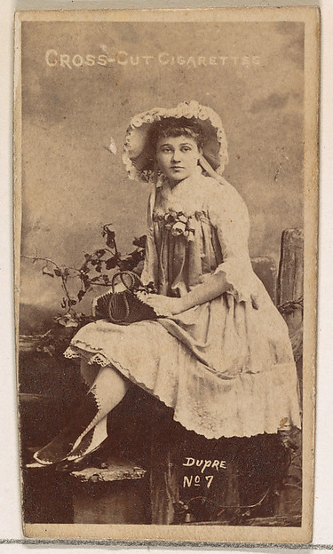 W. Duke, Sons & Co., Card Number 7, Dupre, from the Actors and Actresses series (N145-1) issued by Duke Sons & Co. to promote Cross Cut Cigarettes