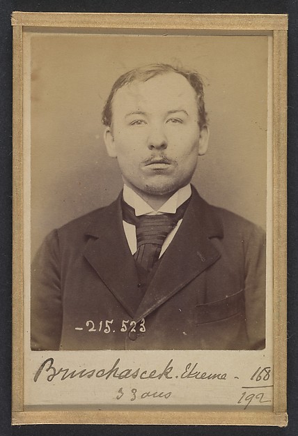 Alphonse Bertillon, Bruchaesen. Etienne. 31 ans, né à Mag Levard (Hongrie). Tailleur d'habits. Anarchiste. 11/3/94.