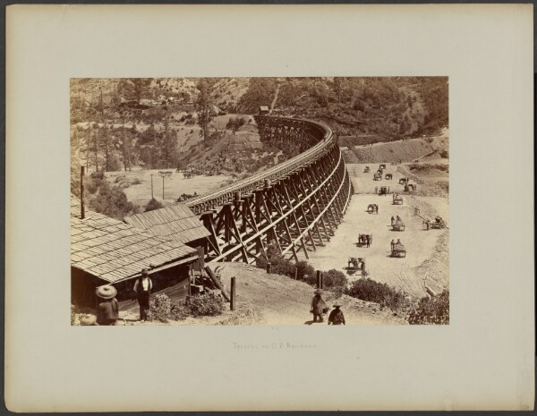 Carleton Watkins, [Trestle on Central Pacific Railroad]