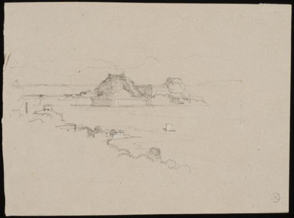 John Frederick Lewis, Landscape sketch of the citadel and harbour of Corfu