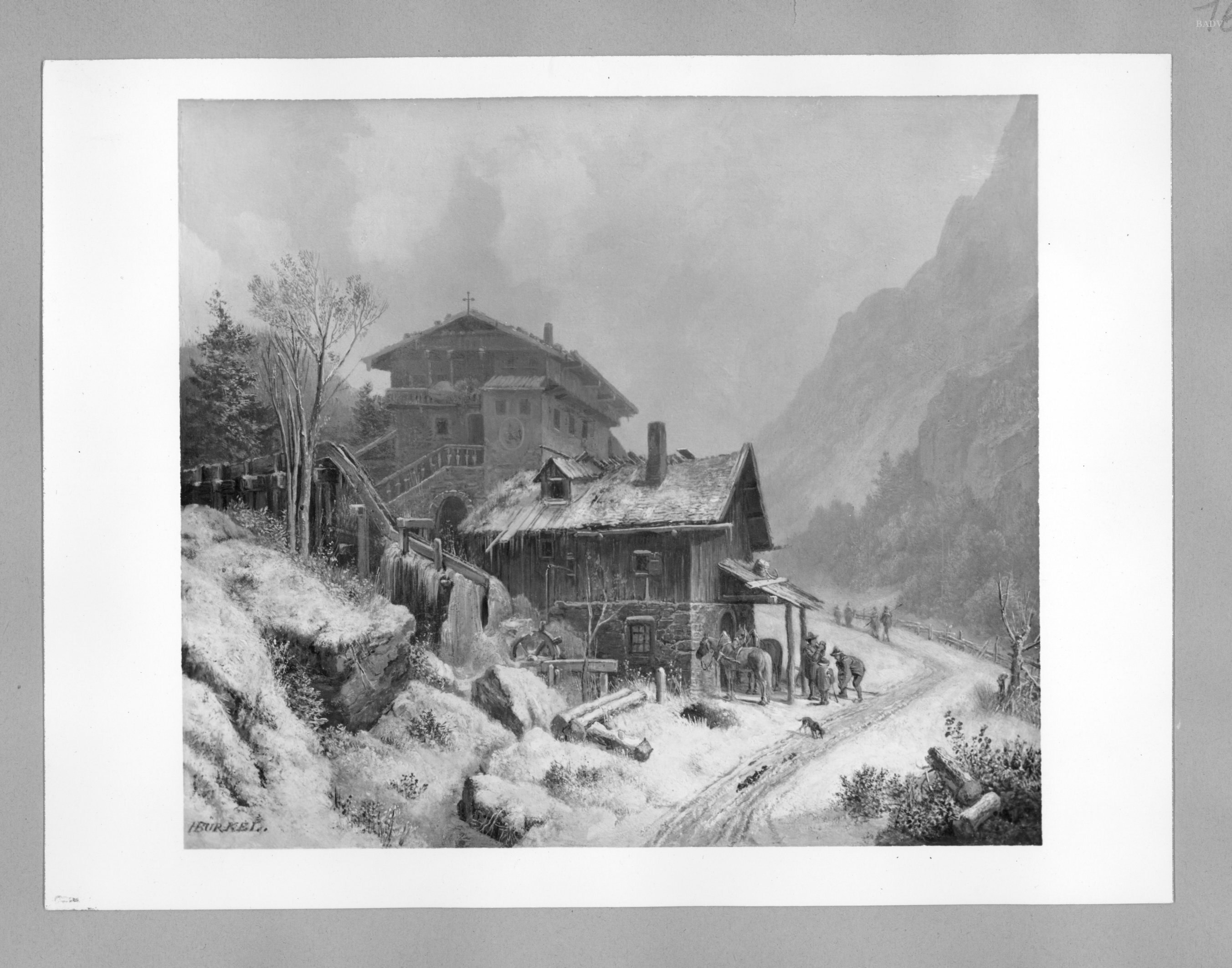Heinrich Bürkel, Mountain-landscape in winter