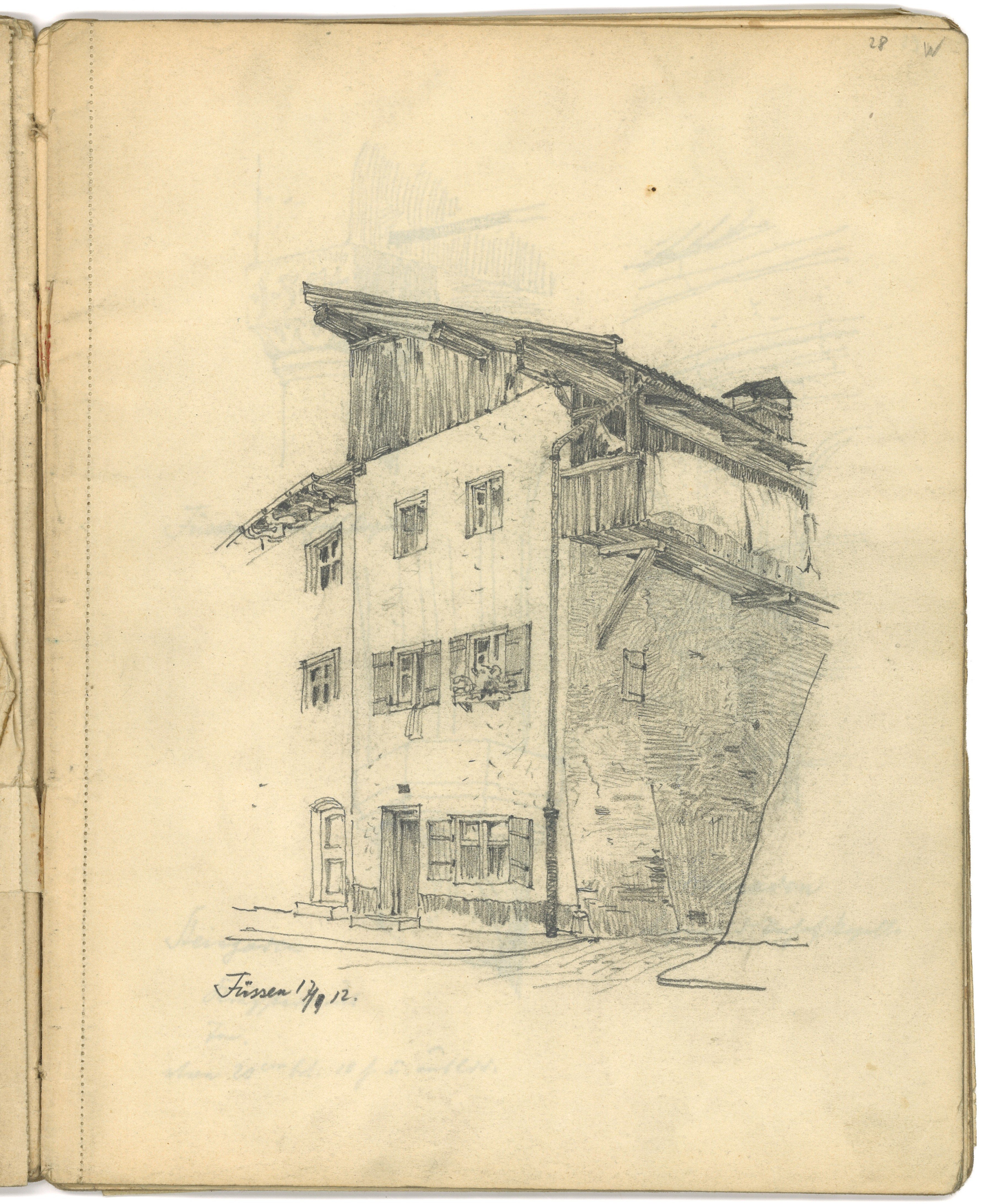 Otto Stiehl, Füssen (Bayerisch-Schwaben): Haus in der Altstadt