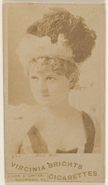 Allen & Ginter, Card 485, Miss Behr, from the Actors and Actresses series (N45, Type 1) for Virginia Brights Cigarettes