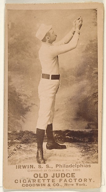 Goodwin & Company, Arthur Albert "Doc" Irwin, Shortstop, Philadelphia, from the Old Judge series (N172) for Old Judge Cigarettes