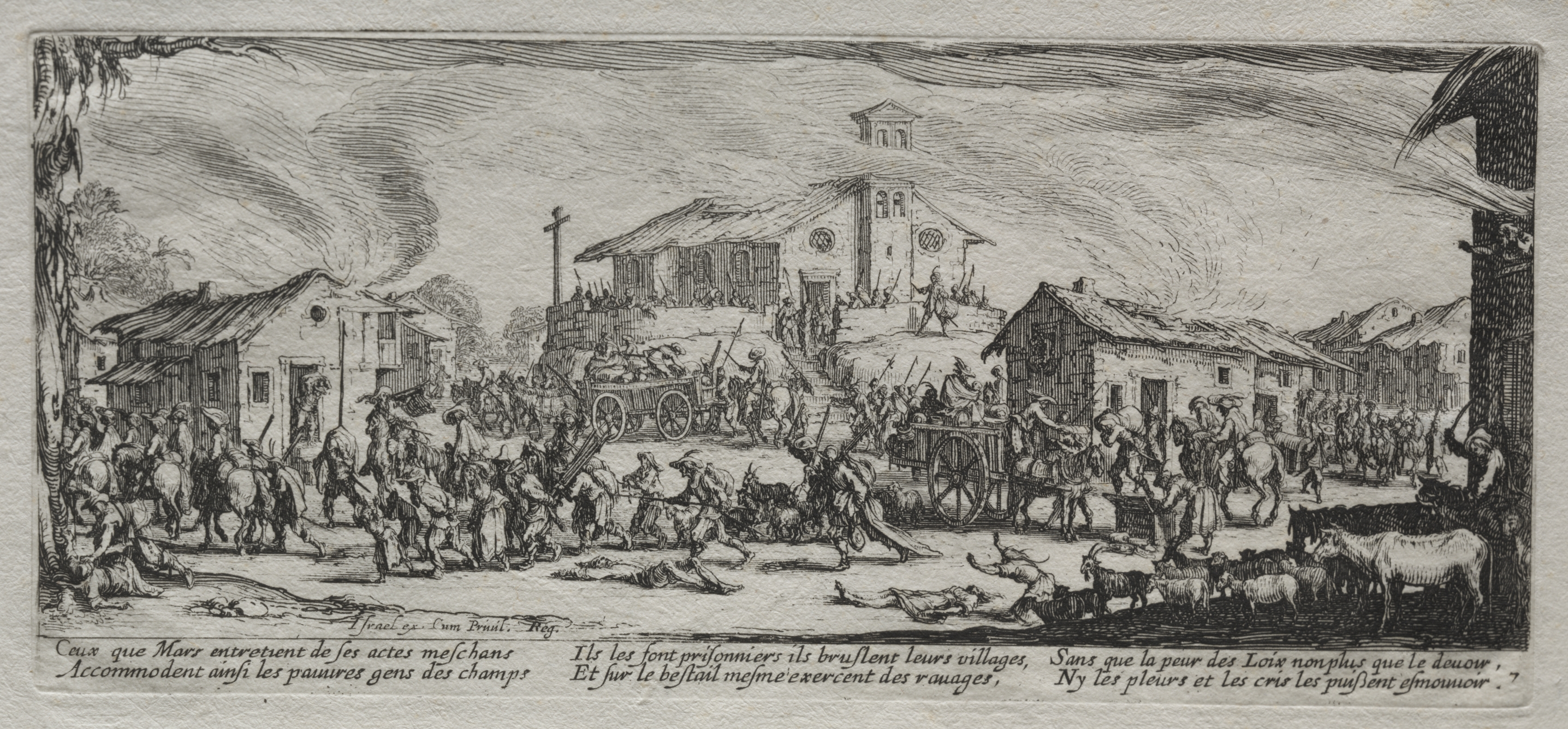 Jacques Callot, The Large Miseries of War:  Pillaging and Burning of a Village