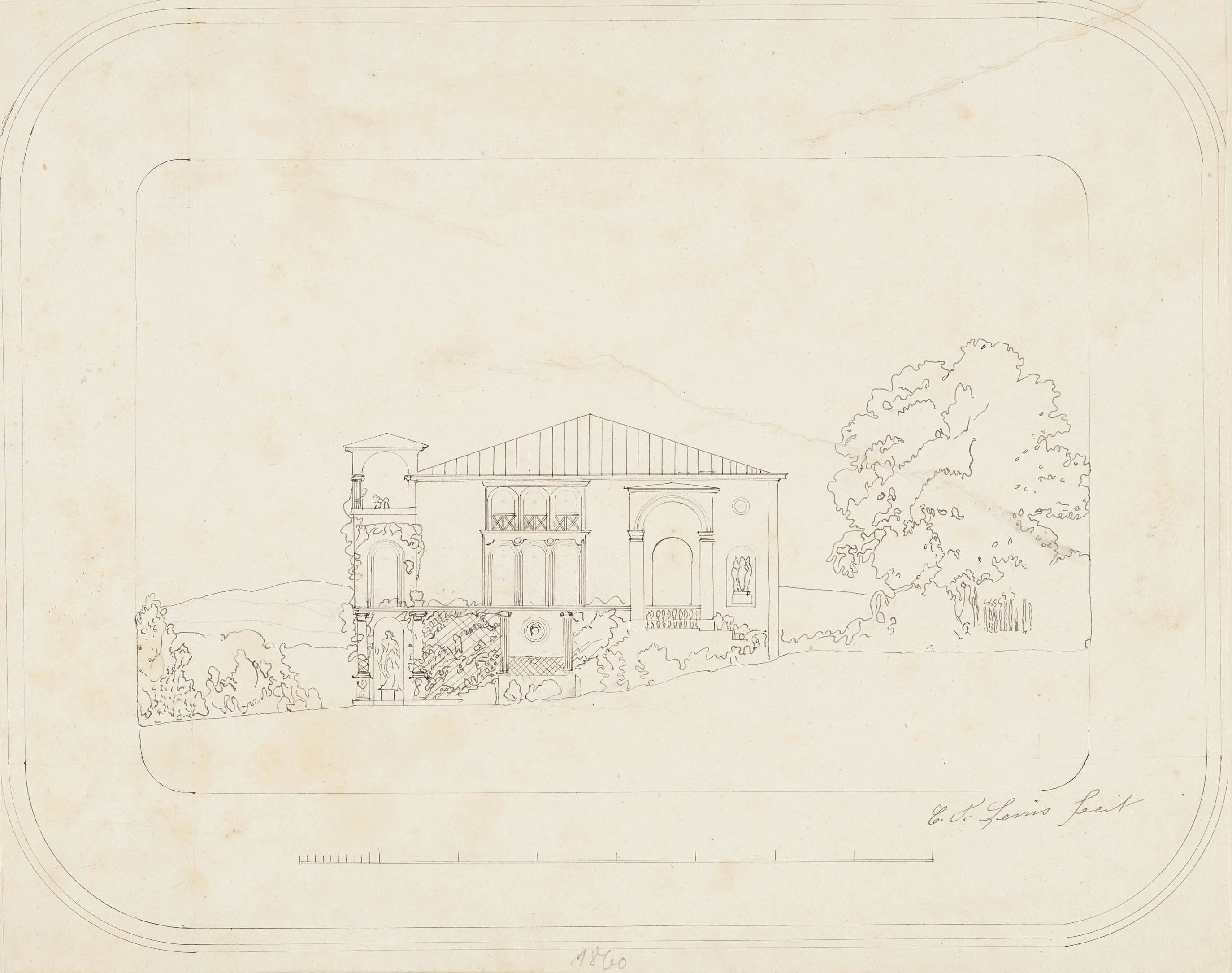 Christian Friedrich von Leins, Villa Zorn: Seitenansicht