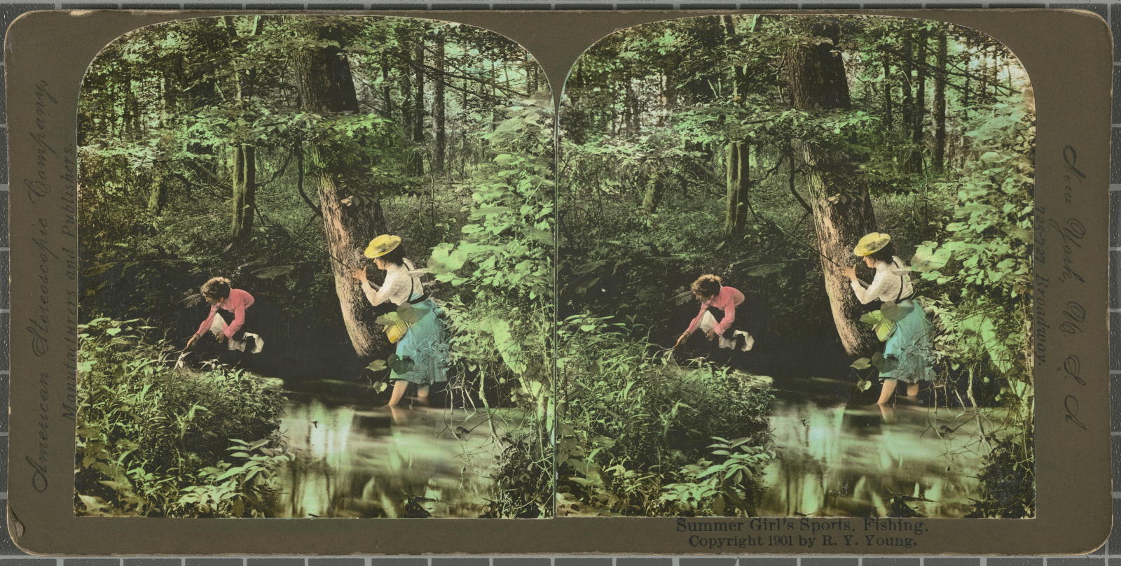 Desconegut, Summer Girl’s sports. Fishing American Stereoscopic Company