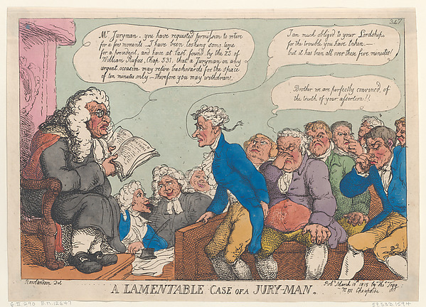 Thomas Rowlandson, A Lamentable Case of a Jury-Man