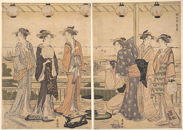 Utagawa Toyokuni I, The Four Seasons in Southern Edo: A Summer Scene (Minami shiki;  Natsu [no] kei)