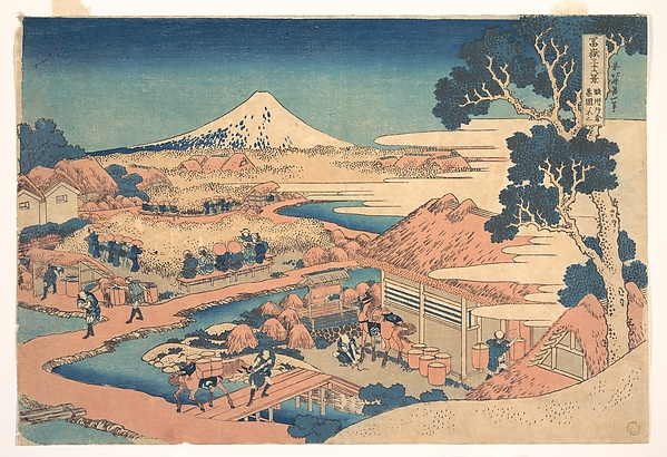 Katsushika Hokusai, Fuji from the Katakura Tea Fields in Suruga (Sunshū Katakura chaen no Fuji), from the series Thirty-six Views of Mount Fuji (Fugaku sanjūrokkei)